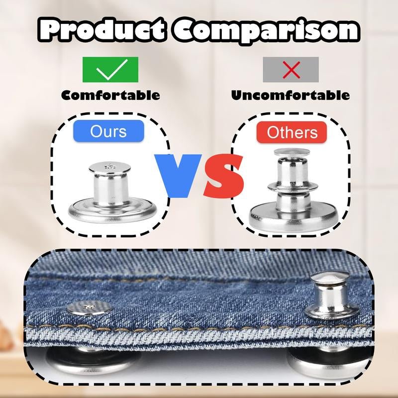 20 Counts Jeans Accessories Kit Buttons and Rivets Multiple Style Choices - Novacart