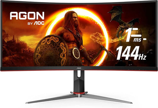 AOC CU34G2X 34" Curved Frameless Immersive Gaming Monitor, Ultrawide Q34" Class (34" Viewable) AOC Gaming G2 Series monitor with 3440x1440 Ultra wide Quad HD (2K+) resolution VA panel. Pixel Pitch: 0.23175.Response time:1.0 millisecondTPV TechnologyNovacartAOC CU34G2X