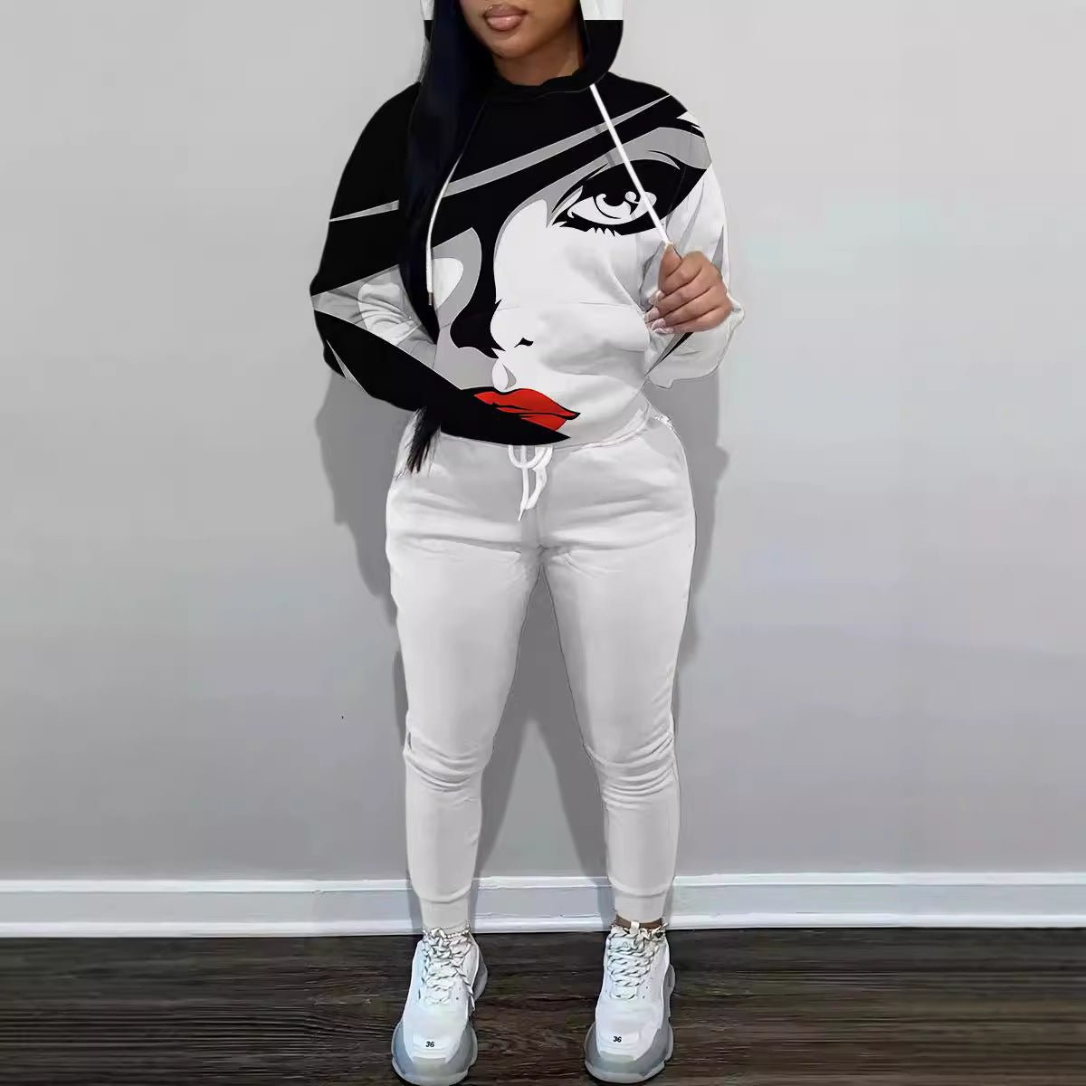 Autumn New Fashion Temperament Hooded Sweater Trousers Suit - Novacart