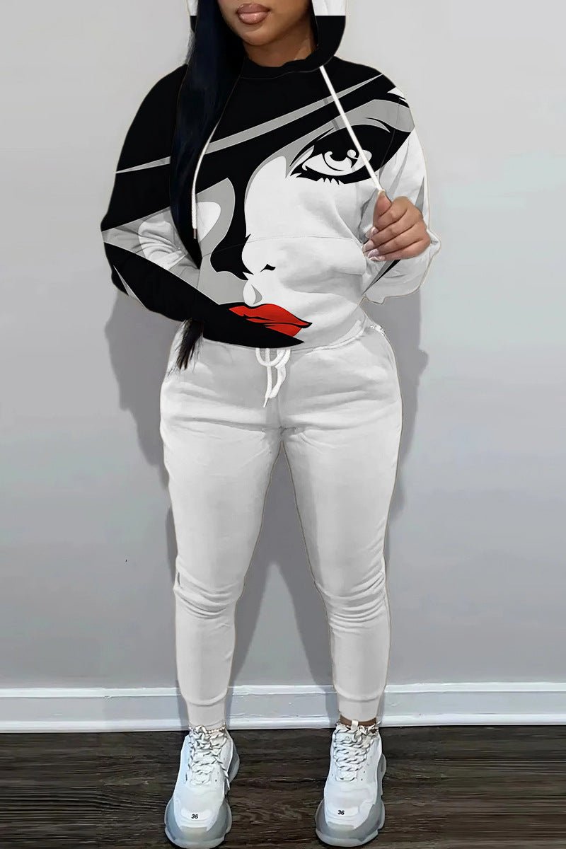 Autumn New Fashion Temperament Hooded Sweater Trousers Suit - Novacart