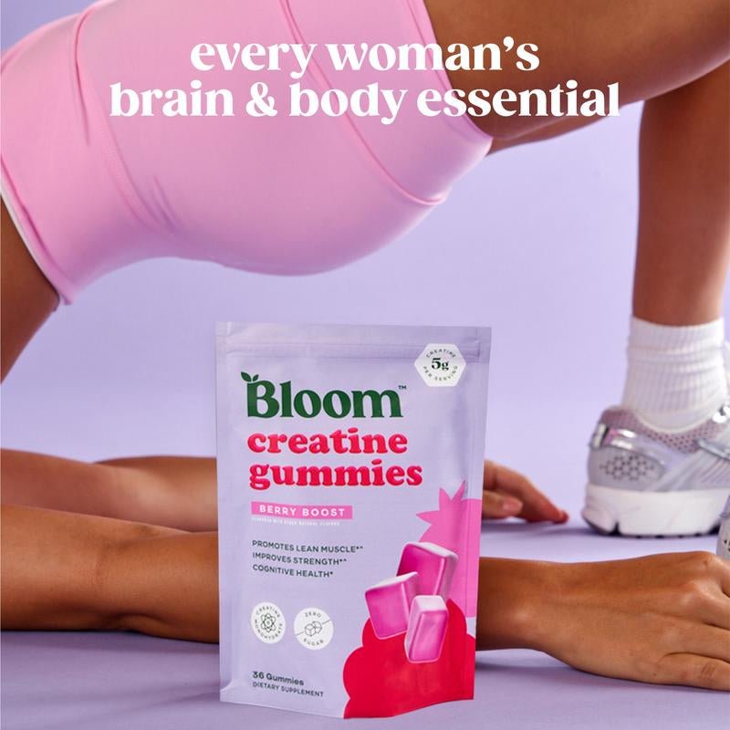Bloom Nutrition Creatine Gummies - Energy, Cognitive Health & Post - Workout Muscle Recovery Promotes & Muscle Improves Strength Cognitive Health - Novacart