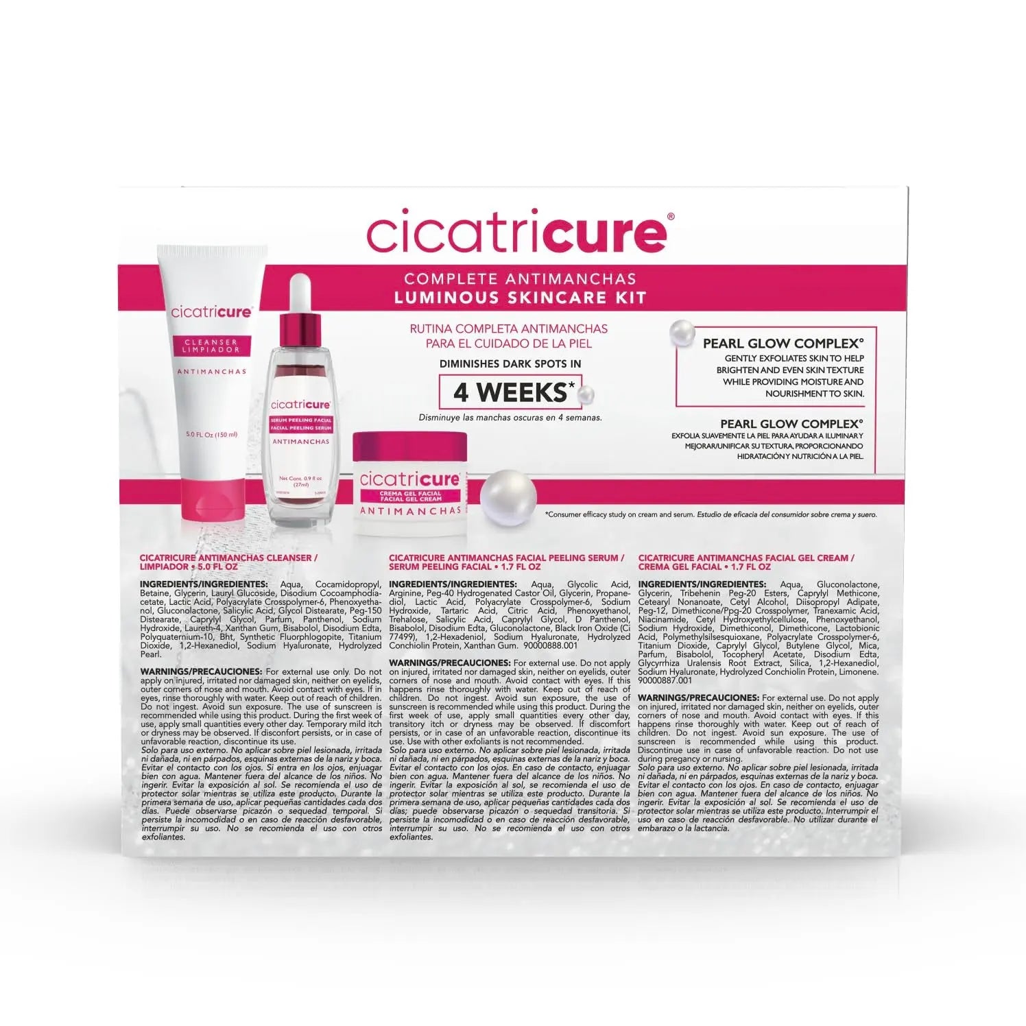 Cicatricure Antimanchas Skin Care Set: AHA & PHA Exfoliating Cleanser,Cicatricure Antimanchas Skin Care Set for Radiant Skin

[COMPREHENSIVE RADIANCE SKIN CARE KIT] The Cicatricure Antimanchas Skincare Set is expertly crafted for a comGenomma LabNovacartCicatricure Antimanchas Skin Care Set