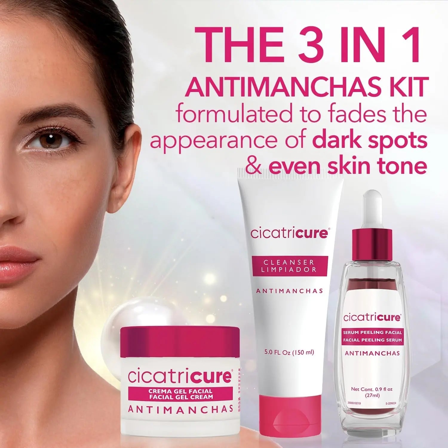 Cicatricure Antimanchas Skin Care Set: AHA & PHA Exfoliating Cleanser,Cicatricure Antimanchas Skin Care Set for Radiant Skin

[COMPREHENSIVE RADIANCE SKIN CARE KIT] The Cicatricure Antimanchas Skincare Set is expertly crafted for a comGenomma LabNovacartCicatricure Antimanchas Skin Care Set