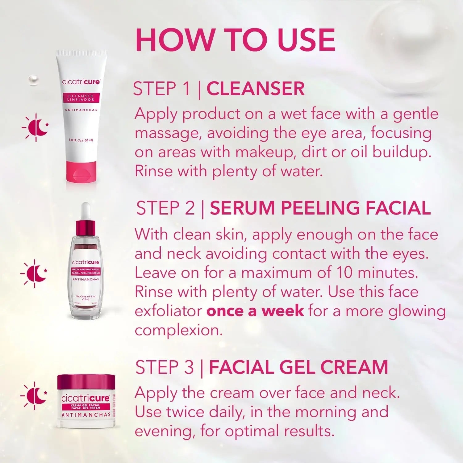 Cicatricure Antimanchas Skin Care Set: AHA & PHA Exfoliating Cleanser,Cicatricure Antimanchas Skin Care Set for Radiant Skin

[COMPREHENSIVE RADIANCE SKIN CARE KIT] The Cicatricure Antimanchas Skincare Set is expertly crafted for a comGenomma LabNovacartCicatricure Antimanchas Skin Care Set