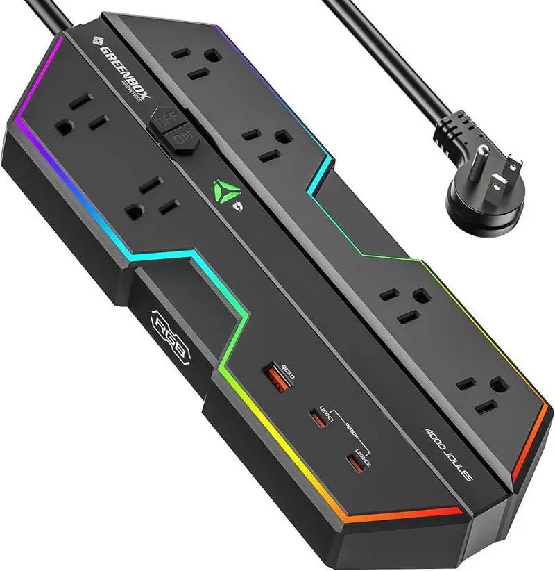 CRST RGB Gaming Power Strip with 6 AC Outlets 1 USB-A & 2 USB-C Ports 🎮 RGB Gaming Power Strip
✨ RGB Lighting Effect: The gaming power strip features RGB ambient light with four adjustable brightness levels and three modes. It createsNovaCartNovacartCRST RGB Gaming Power Strip