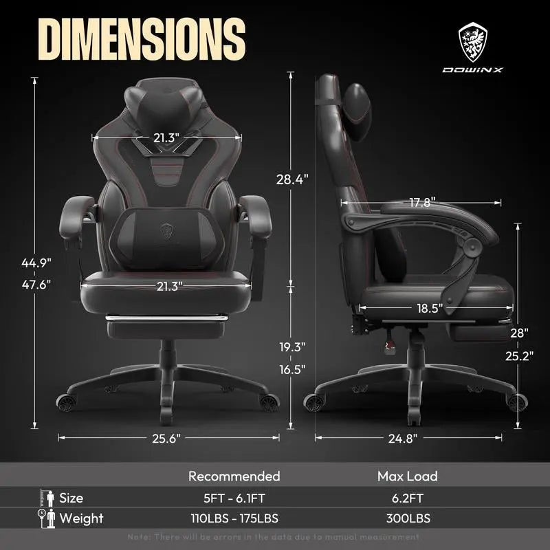 Dowinx Gaming Chair with Footrest, Tall Racing Gaming Chair for Heavy Product Dimensions：17.7"D x 21.3"W x 40"H
Advanced Spring Cushion Technology:
Dowinx gaming chair's advanced pocket spring cushion enhances your gaming experience. DNovaCartNovacartDowinx gaming chair