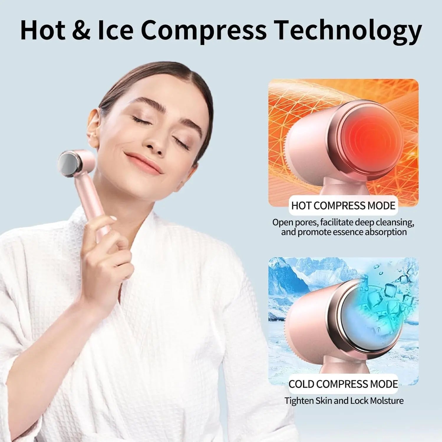 Electric Facial Cleansing Brush, 8-In-1 Face Cleansing Brush with Hot TRANSFORM YOUR DAILY ROUTINE INTO A SPA-LIKE EXPERIENCE: Our multifunctional electric facial brush is your ticket to salon-quality beauty care in the comfort of yourViQureNovacartElectric Facial Cleansing Brush