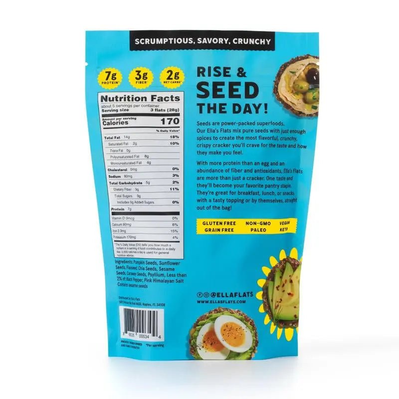Ella'S Flats Classic Variety 3-Pack Snack Natural | Sesame, Hemp & CarElla's Flats: Your Perfect Healthy Snack

Classic variety 3-pack: Sesame, Hemp, and Caraway
Experience the best of Ella’s Flats with our Classic Variety 3-Pack, featNovaCartNovacartElla's Flats