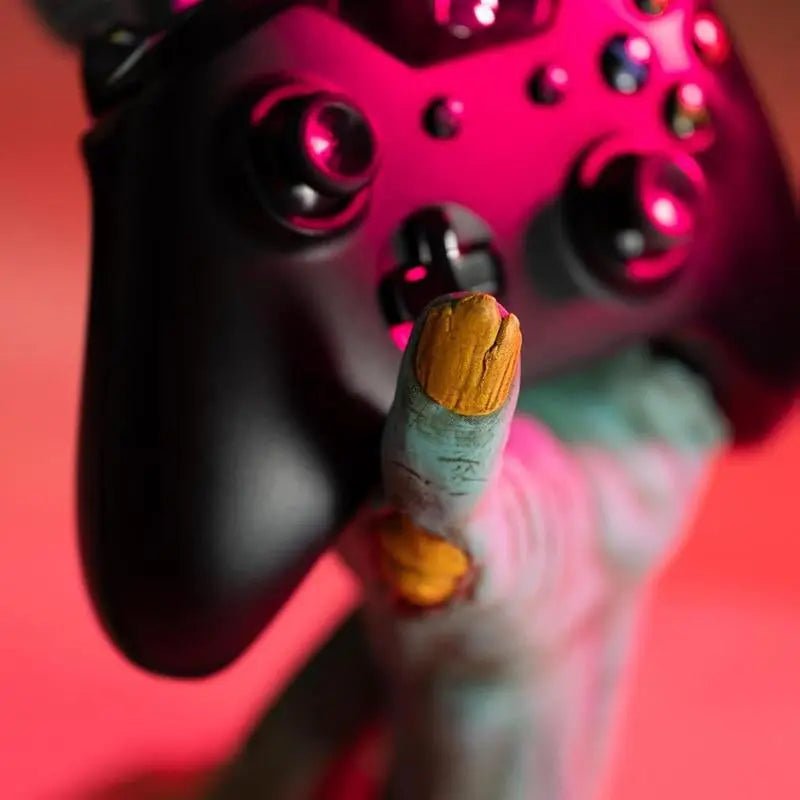 Erik Gaming Controller Holder One More Life Zombie Design Headphone St🎮 Headphone Holder - Well Played! Gamer yes, this gaming headset stand and controller stand has to be yours. Keep all your gaming items tidy with this cool gaming dNovaCartNovacartErik Gaming Controller Holder