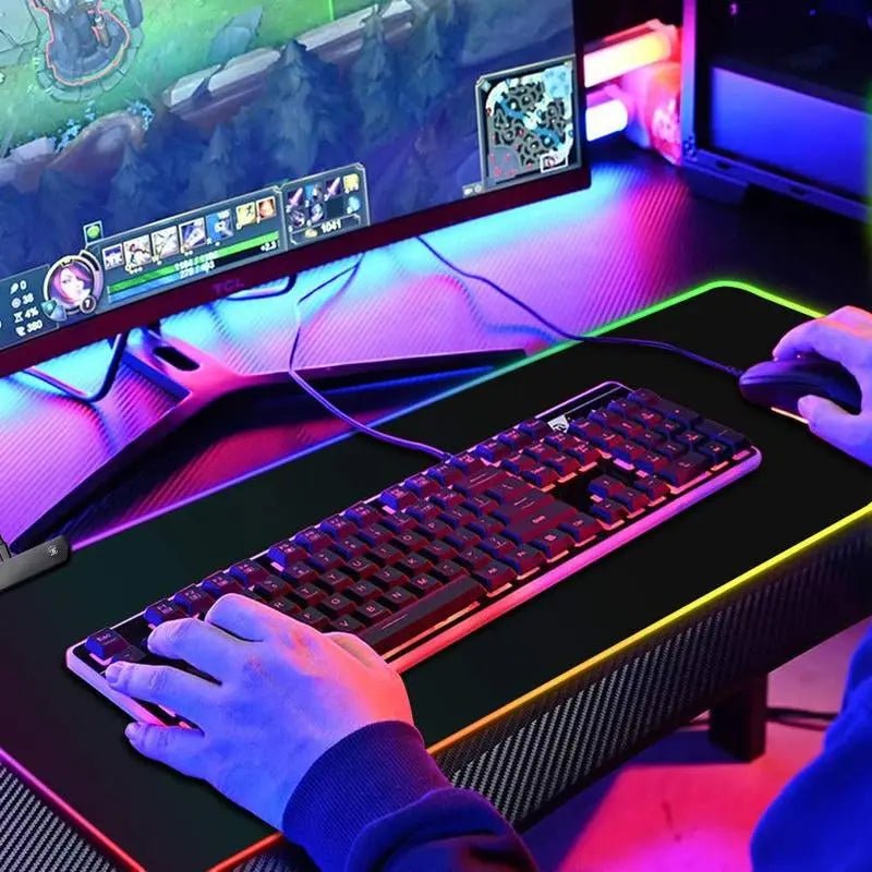 Extra Large Size RGB Gaming Mouse Pad with 9 Lighting Modes,Led Large Enhance your gaming experience with the OMKI RGB Gaming Mouse Pad, designed to keep your desktop neat and organized while providing superior control.
 Key Features:
NovaCartNovacartRGB Gaming Mouse Pad