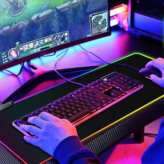 Extra Large Size RGB Gaming Mouse Pad with 9 Lighting Modes,Led Large Enhance your gaming experience with the OMKI RGB Gaming Mouse Pad, designed to keep your desktop neat and organized while providing superior control.
 Key Features:
NovaCartNovacartRGB Gaming Mouse Pad