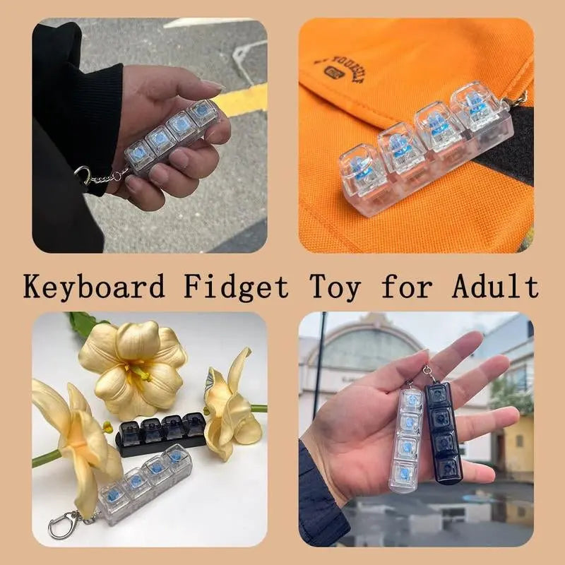 Fidget Toys, LED Keyboard Keychain, Fingertip Clicker, Stress Relief KNovaCartNovacartFidget Toys