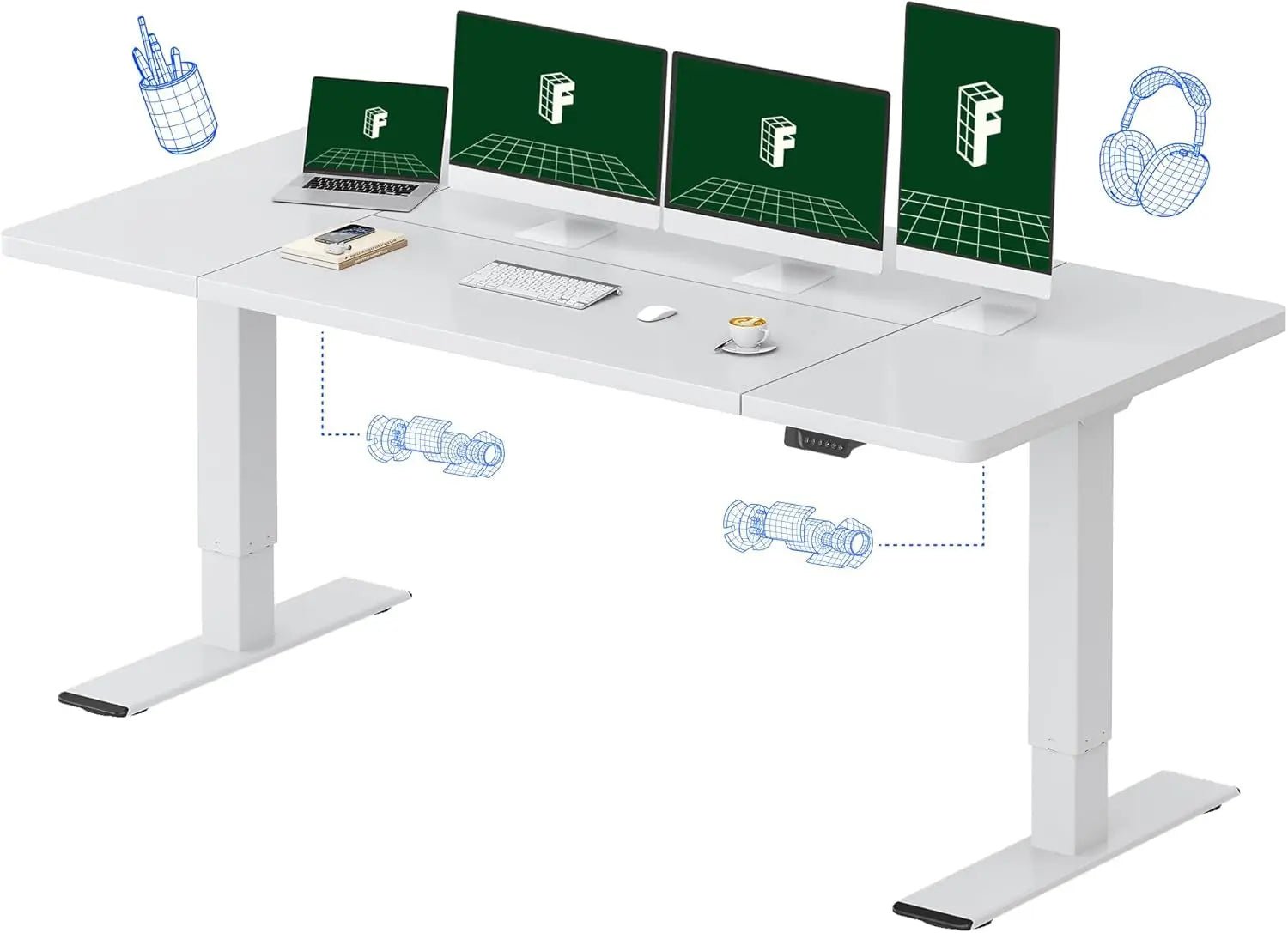 FLEXISPOT One-Piece Electric Standing Desk, 48 X 24 Inches Adjustable SEAMLESS ONE-PIECE DESKTOP: Enjoy a smooth, gap-free surface that looks great and feels sturdy. The 1" thick one-piece top is more stable and durable than spliced alFLEXISPOTNovacartFLEXISPOT One-Piece Electric Standing Desk