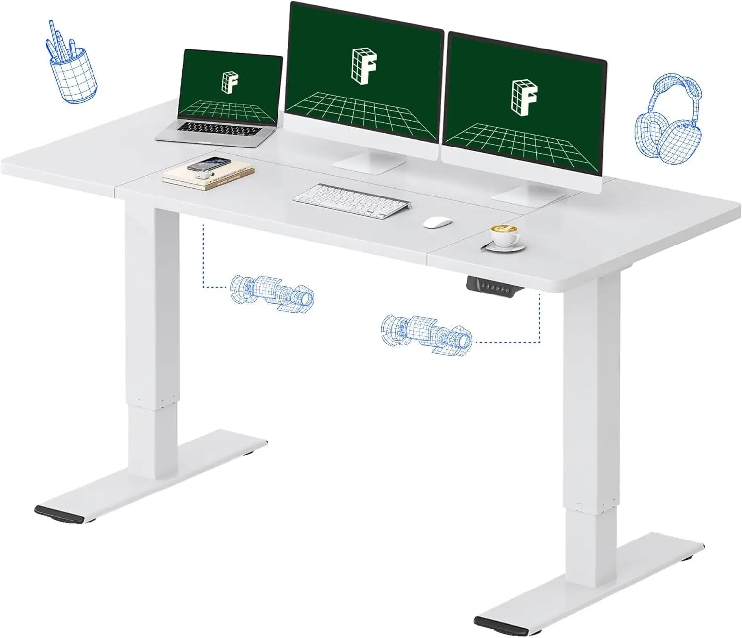 FLEXISPOT One-Piece Electric Standing Desk, 48 X 24 Inches Adjustable SEAMLESS ONE-PIECE DESKTOP: Enjoy a smooth, gap-free surface that looks great and feels sturdy. The 1" thick one-piece top is more stable and durable than spliced alFLEXISPOTNovacartFLEXISPOT One-Piece Electric Standing Desk