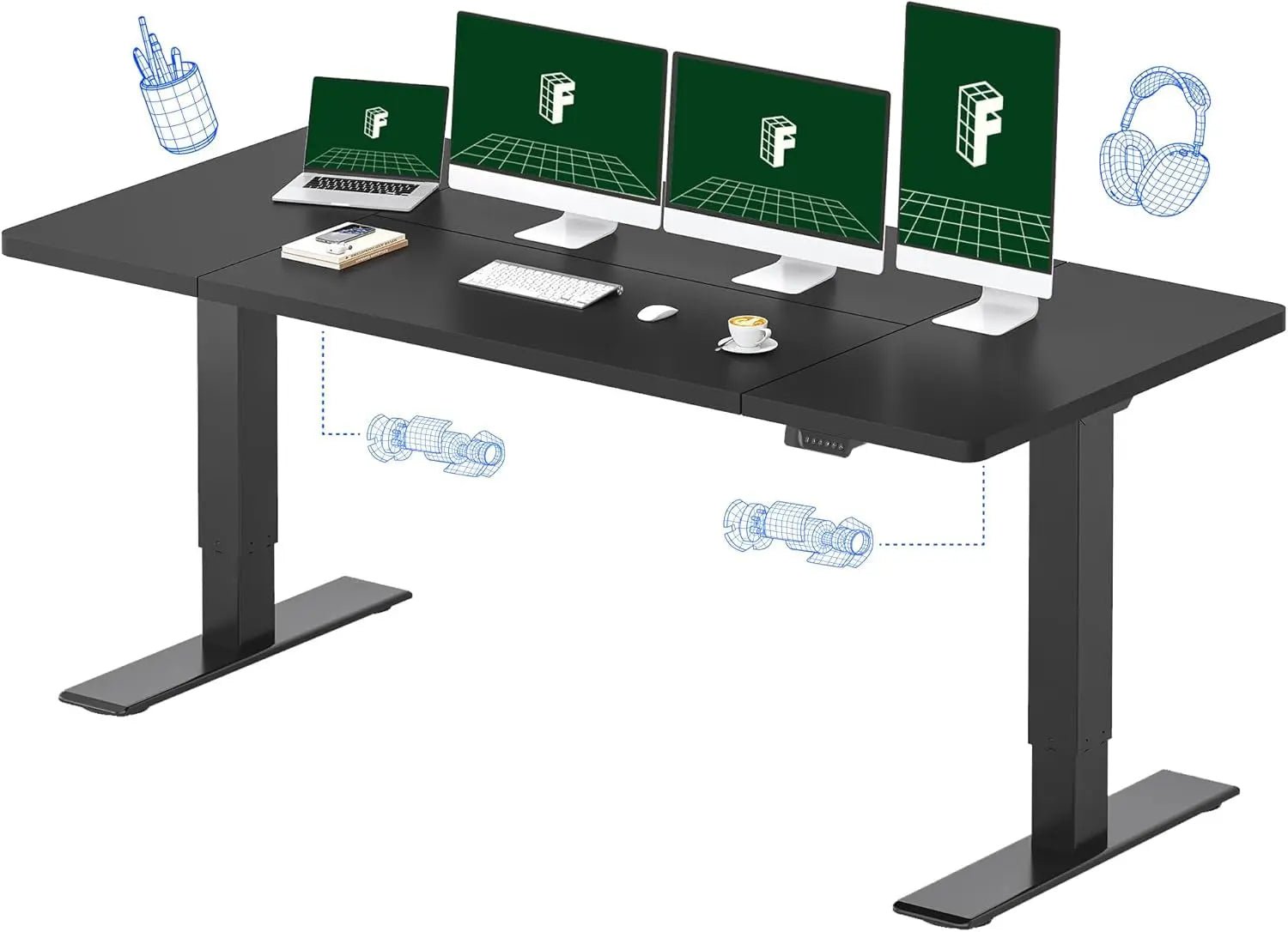 FLEXISPOT One-Piece Electric Standing Desk, 48 X 24 Inches Adjustable SEAMLESS ONE-PIECE DESKTOP: Enjoy a smooth, gap-free surface that looks great and feels sturdy. The 1" thick one-piece top is more stable and durable than spliced alFLEXISPOTNovacartFLEXISPOT One-Piece Electric Standing Desk
