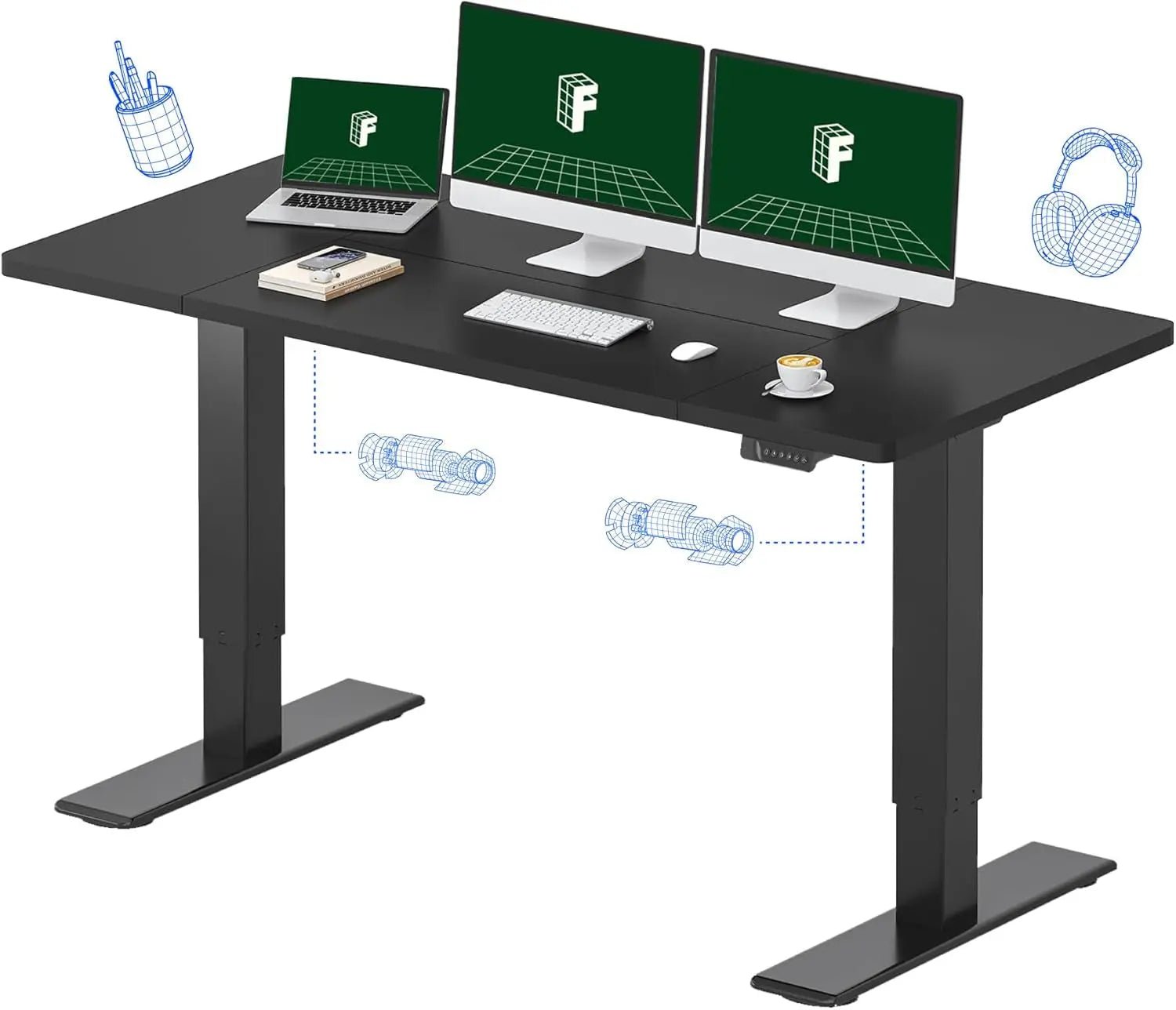 FLEXISPOT One-Piece Electric Standing Desk, 48 X 24 Inches Adjustable SEAMLESS ONE-PIECE DESKTOP: Enjoy a smooth, gap-free surface that looks great and feels sturdy. The 1" thick one-piece top is more stable and durable than spliced alFLEXISPOTNovacartFLEXISPOT One-Piece Electric Standing Desk