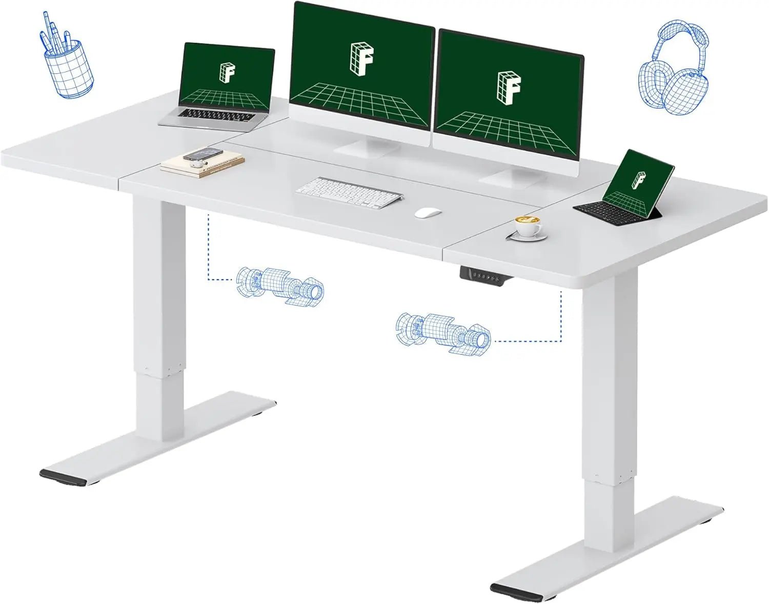 FLEXISPOT One-Piece Electric Standing Desk, 48 X 24 Inches Adjustable SEAMLESS ONE-PIECE DESKTOP: Enjoy a smooth, gap-free surface that looks great and feels sturdy. The 1" thick one-piece top is more stable and durable than spliced alFLEXISPOTNovacartFLEXISPOT One-Piece Electric Standing Desk