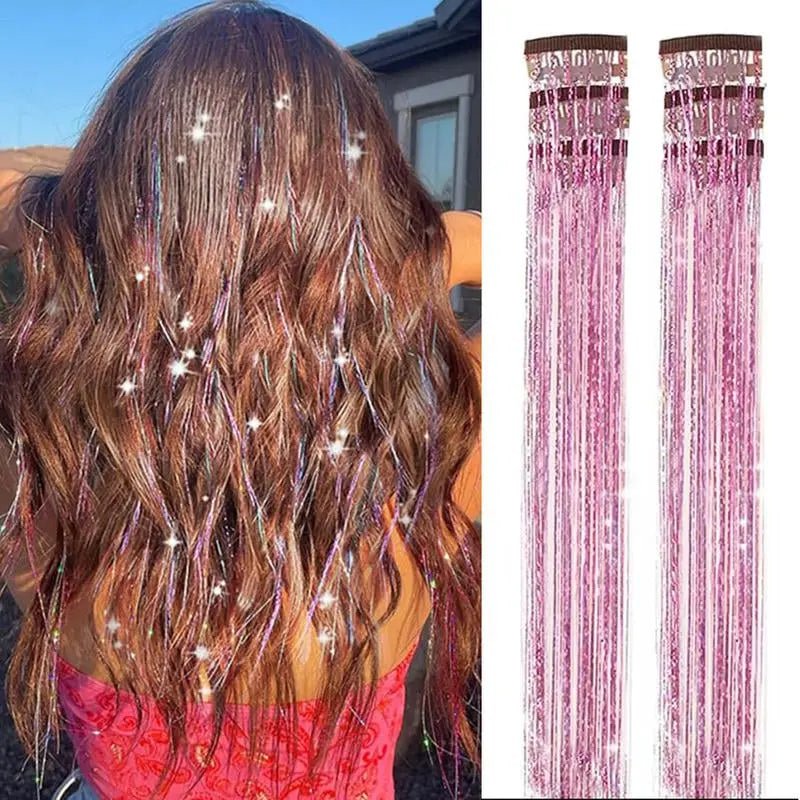 Hair Tinsel Kit Pack of 6 Pcs Colorful Glitter Tinsel Hair Accessories1.Hair Tinsel Material: Clip in tinsel hair extensions  is made of 100% high quality polyester fiber hair tinsel. No bad smell, non toxic,Shining with a shining lighNovaCartNovacartHair Tinsel Kit