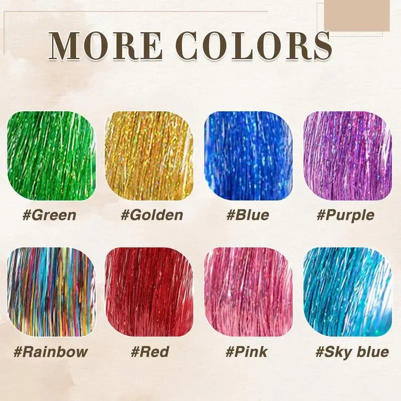 Hair Tinsel Kit Pack of 6 Pcs Colorful Glitter Tinsel Hair Accessories1.Hair Tinsel Material: Clip in tinsel hair extensions  is made of 100% high quality polyester fiber hair tinsel. No bad smell, non toxic,Shining with a shining lighNovaCartNovacartHair Tinsel Kit