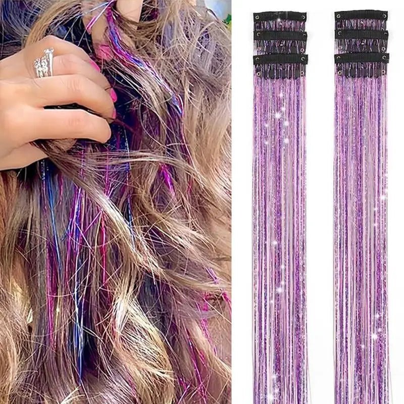 Hair Tinsel Kit Pack of 6 Pcs Colorful Glitter Tinsel Hair Accessories1.Hair Tinsel Material: Clip in tinsel hair extensions  is made of 100% high quality polyester fiber hair tinsel. No bad smell, non toxic,Shining with a shining lighNovaCartNovacartHair Tinsel Kit