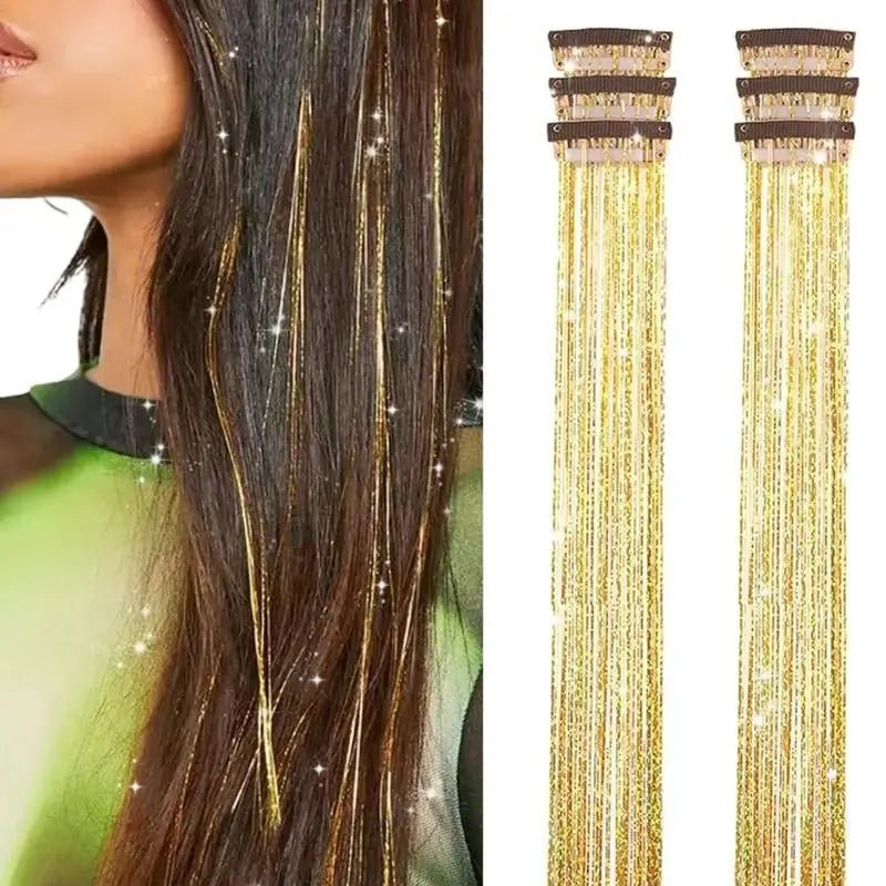 Hair Tinsel Kit Pack of 6 Pcs Colorful Glitter Tinsel Hair Accessories1.Hair Tinsel Material: Clip in tinsel hair extensions  is made of 100% high quality polyester fiber hair tinsel. No bad smell, non toxic,Shining with a shining lighNovaCartNovacartHair Tinsel Kit
