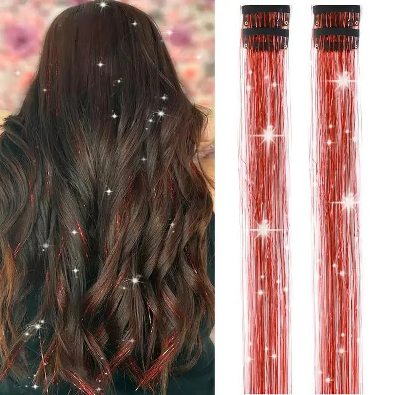 Hair Tinsel Kit Pack of 6 Pcs Colorful Glitter Tinsel Hair Accessories1.Hair Tinsel Material: Clip in tinsel hair extensions  is made of 100% high quality polyester fiber hair tinsel. No bad smell, non toxic,Shining with a shining lighNovaCartNovacartHair Tinsel Kit