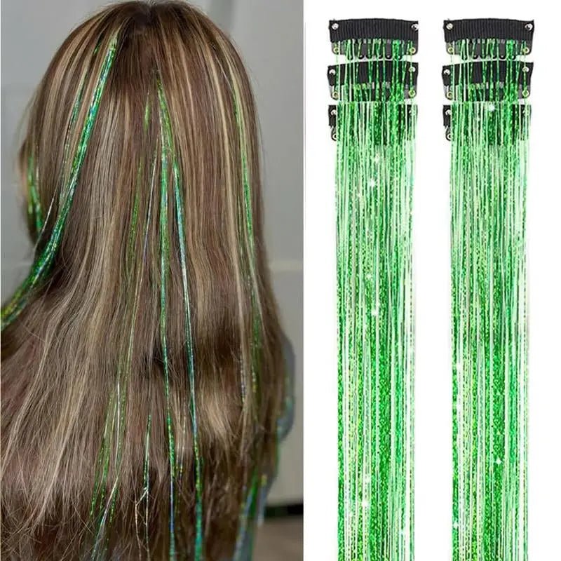 Hair Tinsel Kit Pack of 6 Pcs Colorful Glitter Tinsel Hair Accessories1.Hair Tinsel Material: Clip in tinsel hair extensions  is made of 100% high quality polyester fiber hair tinsel. No bad smell, non toxic,Shining with a shining lighNovaCartNovacartHair Tinsel Kit