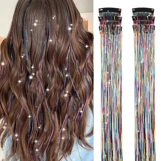 Hair Tinsel Kit Pack of 6 Pcs Colorful Glitter Tinsel Hair Accessories1.Hair Tinsel Material: Clip in tinsel hair extensions  is made of 100% high quality polyester fiber hair tinsel. No bad smell, non toxic,Shining with a shining lighNovaCartNovacartHair Tinsel Kit