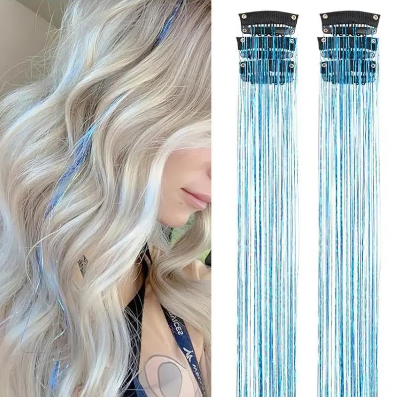 Hair Tinsel Kit Pack of 6 Pcs Colorful Glitter Tinsel Hair Accessories1.Hair Tinsel Material: Clip in tinsel hair extensions  is made of 100% high quality polyester fiber hair tinsel. No bad smell, non toxic,Shining with a shining lighNovaCartNovacartHair Tinsel Kit