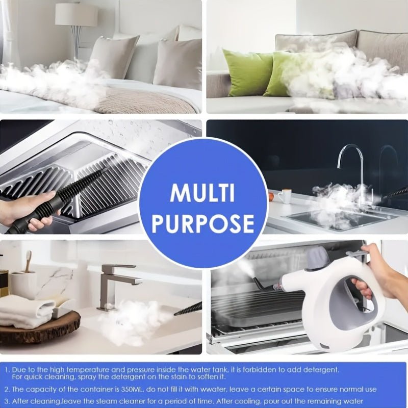 Handheld Multi - Surface Pressurized Steam Cleaner With 12 Accessories, Multi - Purpose Steam Generator For Household Water Tank, Natural Steam Cleaning, Yellow - Novacart