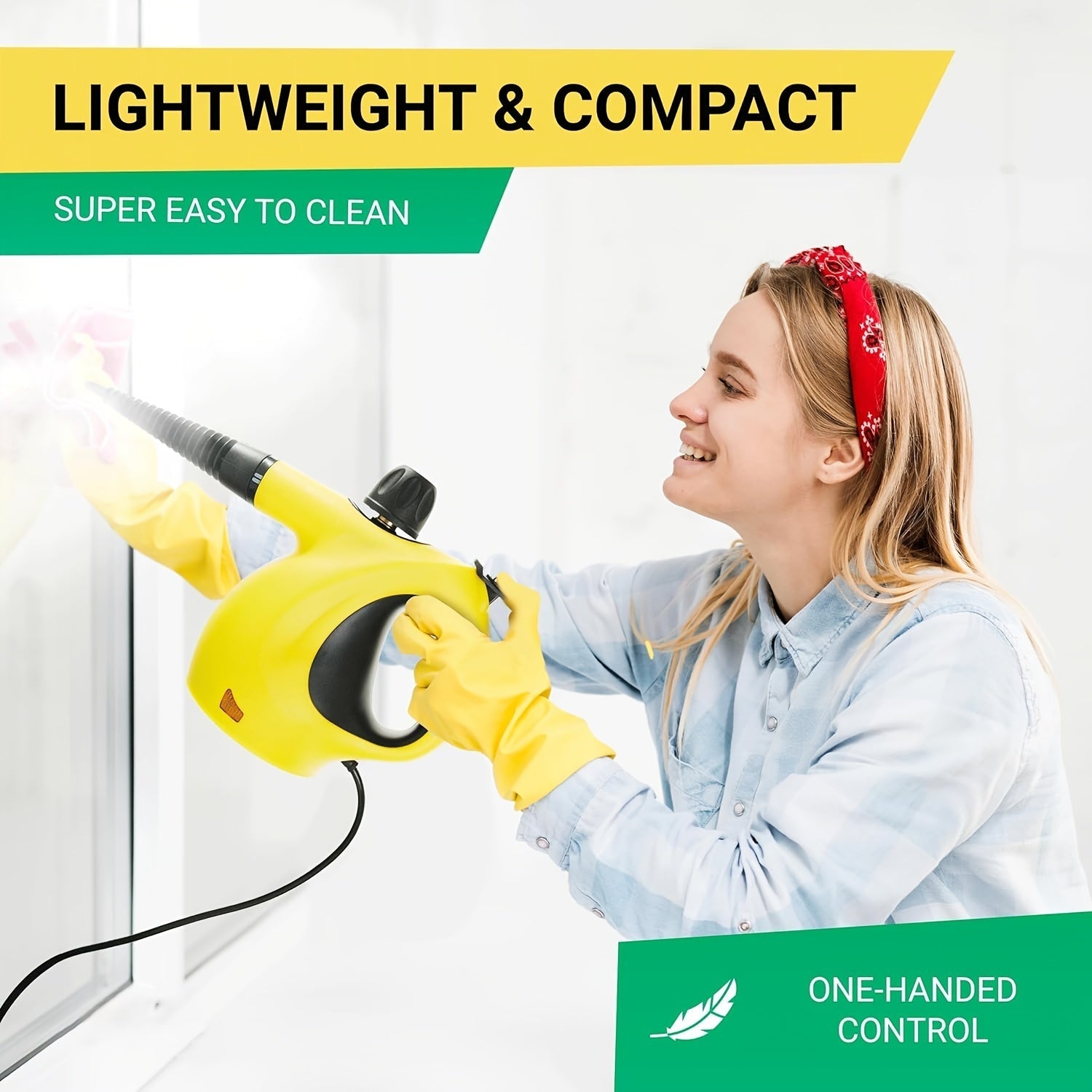 Handheld Multi - Surface Pressurized Steam Cleaner With 12 Accessories, Multi - Purpose Steam Generator For Household Water Tank, Natural Steam Cleaning, Yellow - Novacart