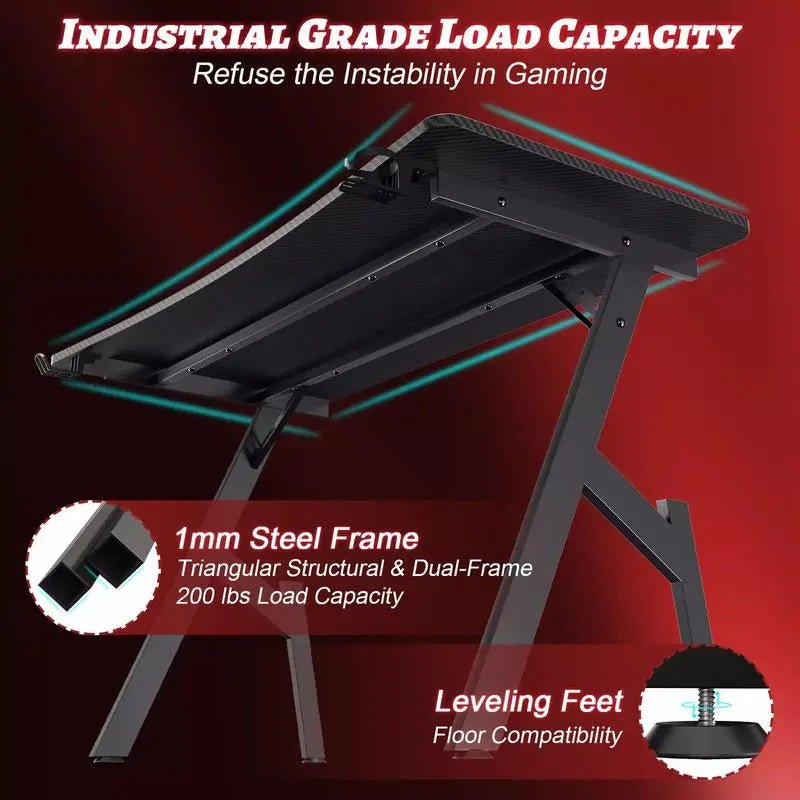 HLDIRECT 32/40/47/55 Inch Gaming Desk Gamer Table Computer Desk PC WorEnhance your gaming experience with the HLDIRECT Gaming Desk! This sturdy and stylish gamer table is designed specifically with gamers in mind, featuring a large gamNovaCartNovacartHLDIRECT Gaming Desk