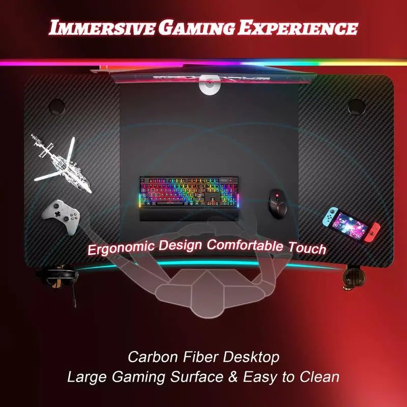 HLDIRECT 32/40/47/55 Inch Gaming Desk Gamer Table Computer Desk PC WorEnhance your gaming experience with the HLDIRECT Gaming Desk! This sturdy and stylish gamer table is designed specifically with gamers in mind, featuring a large gamNovaCartNovacartHLDIRECT Gaming Desk