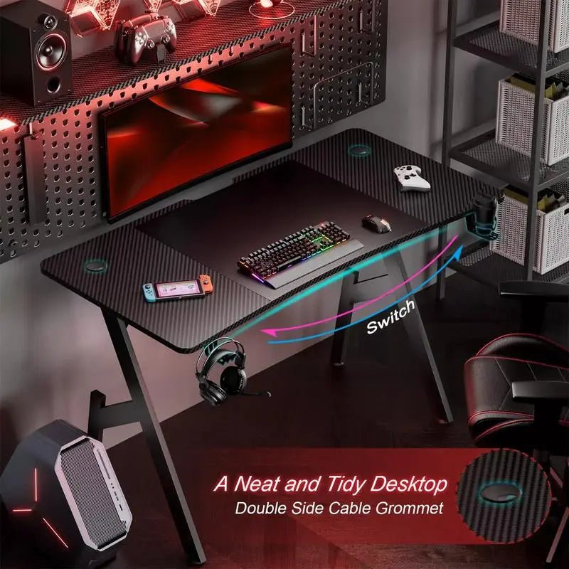 HLDIRECT 32/40/47/55 Inch Gaming Desk Gamer Table Computer Desk PC WorEnhance your gaming experience with the HLDIRECT Gaming Desk! This sturdy and stylish gamer table is designed specifically with gamers in mind, featuring a large gamNovaCartNovacartHLDIRECT Gaming Desk