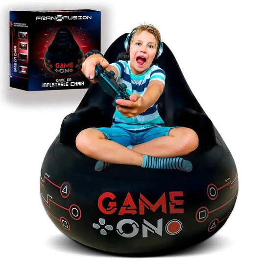 Huge Inflatable Gaming Chairs for Adults, Kids & Teens of All Ages - wPlaying video games has never been this fun! Our FranFusion gaming chair, with an inflated size of 46.9x43.6x39.5 inches, holds up to 220 pounds. Made from high-qualNovaCartNovacartHuge Inflatable Gaming Chairs