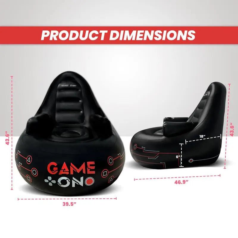 Huge Inflatable Gaming Chairs for Adults, Kids & Teens of All Ages - wPlaying video games has never been this fun! Our FranFusion gaming chair, with an inflated size of 46.9x43.6x39.5 inches, holds up to 220 pounds. Made from high-qualNovaCartNovacartHuge Inflatable Gaming Chairs