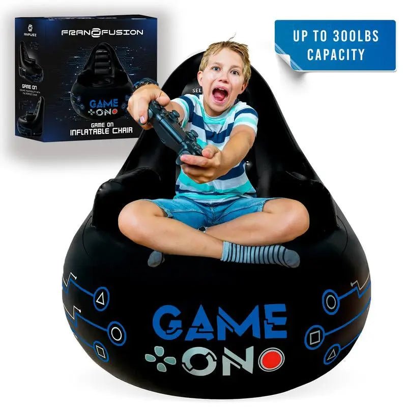 Huge Inflatable Gaming Chairs for Adults, Kids & Teens of All Ages - wPlaying video games has never been this fun! Our FranFusion gaming chair, with an inflated size of 46.9x43.6x39.5 inches, holds up to 220 pounds. Made from high-qualNovaCartNovacartHuge Inflatable Gaming Chairs