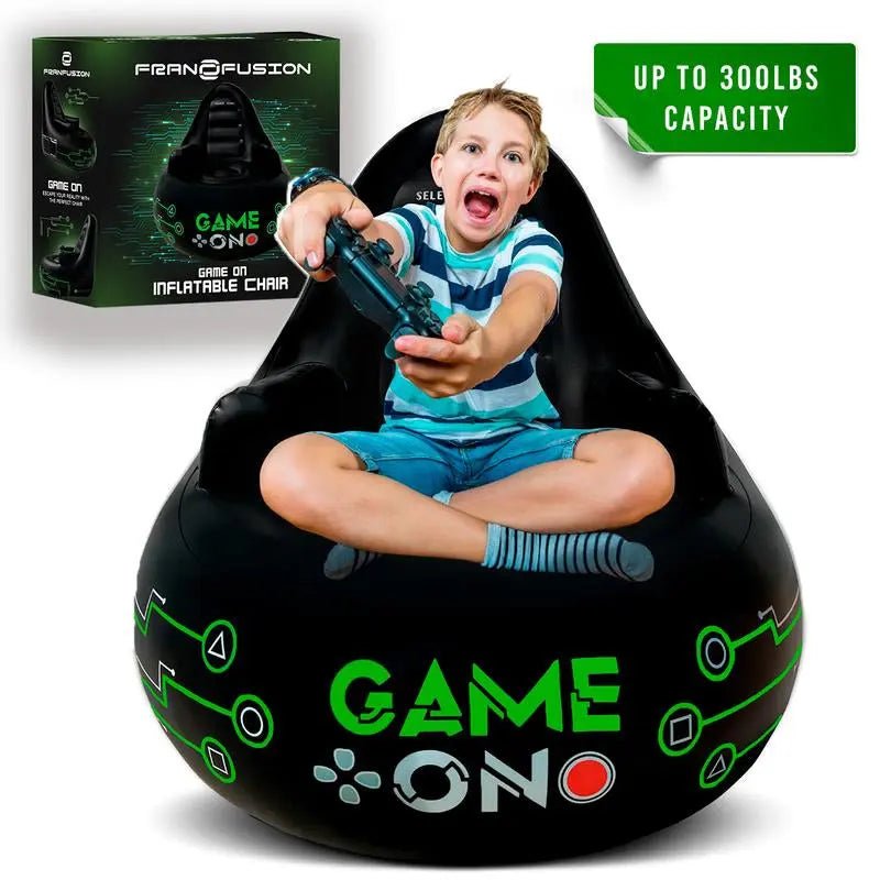 Huge Inflatable Gaming Chairs for Adults, Kids & Teens of All Ages - wPlaying video games has never been this fun! Our FranFusion gaming chair, with an inflated size of 46.9x43.6x39.5 inches, holds up to 220 pounds. Made from high-qualNovaCartNovacartHuge Inflatable Gaming Chairs