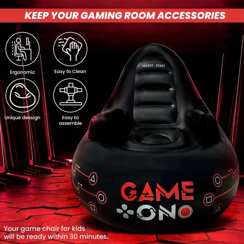 Huge Inflatable Gaming Chairs for Adults, Kids & Teens of All Ages - wPlaying video games has never been this fun! Our FranFusion gaming chair, with an inflated size of 46.9x43.6x39.5 inches, holds up to 220 pounds. Made from high-qualNovaCartNovacartHuge Inflatable Gaming Chairs