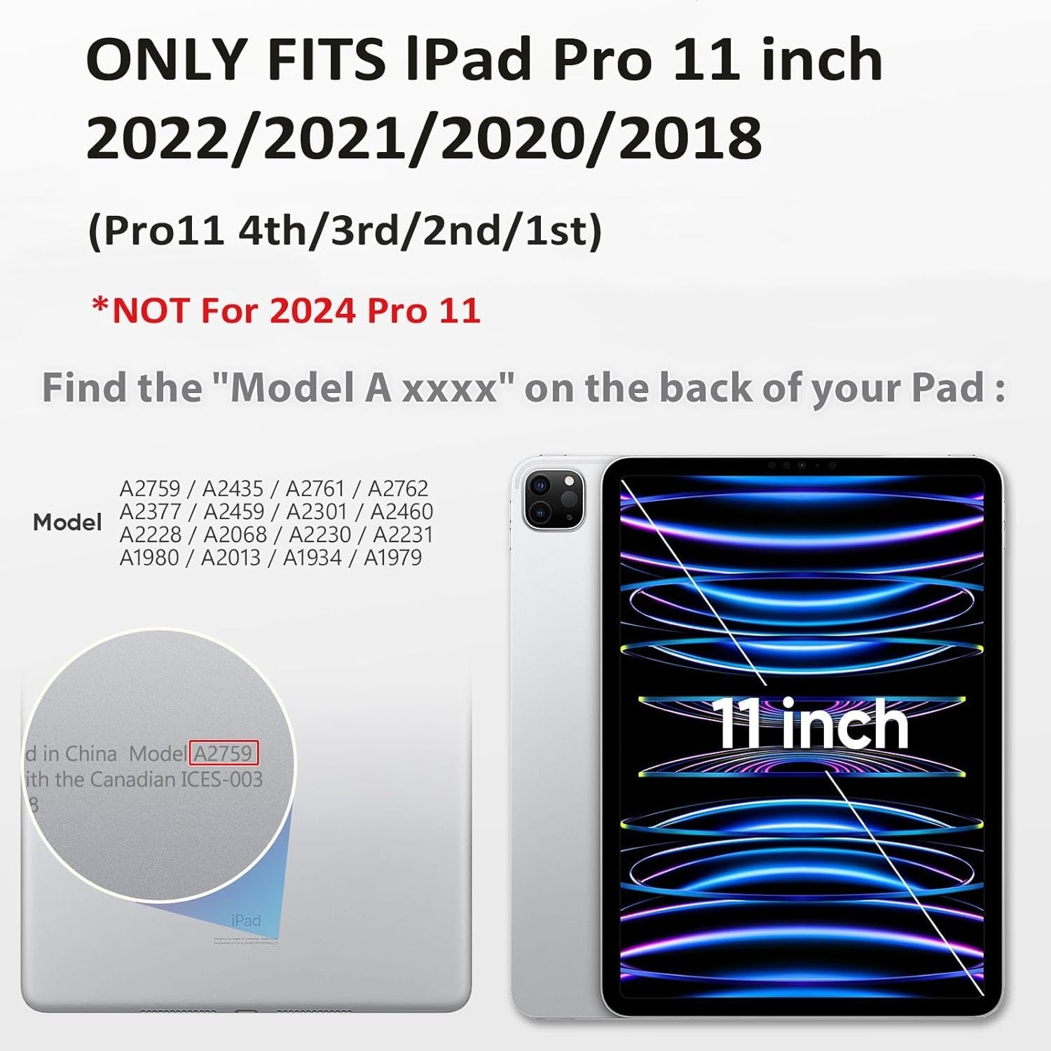HXCASEAC Protective Case for iPad Pro 11 Inch (2022/2021/2020/2018) - Shockproof Design with Pencil Holder, Screen Protector, and Rotating Hand Strap, Compatible with iPad Pro 4th/3rd/2nd/1st Generation, Black - Novacart