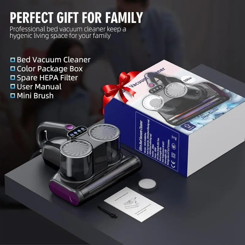 JPHYLL Mattress Mite Remover Vacuum Cleaner - 6 in 1 Lightweight Handh【Enhanced Cleaning Performance】Boasting up to 16Kpa suction, 500W stable power, unobstructed widened suction port, this professional bed vacuum cleaner saving your tNovaCartNovacartMattress Mite Remover