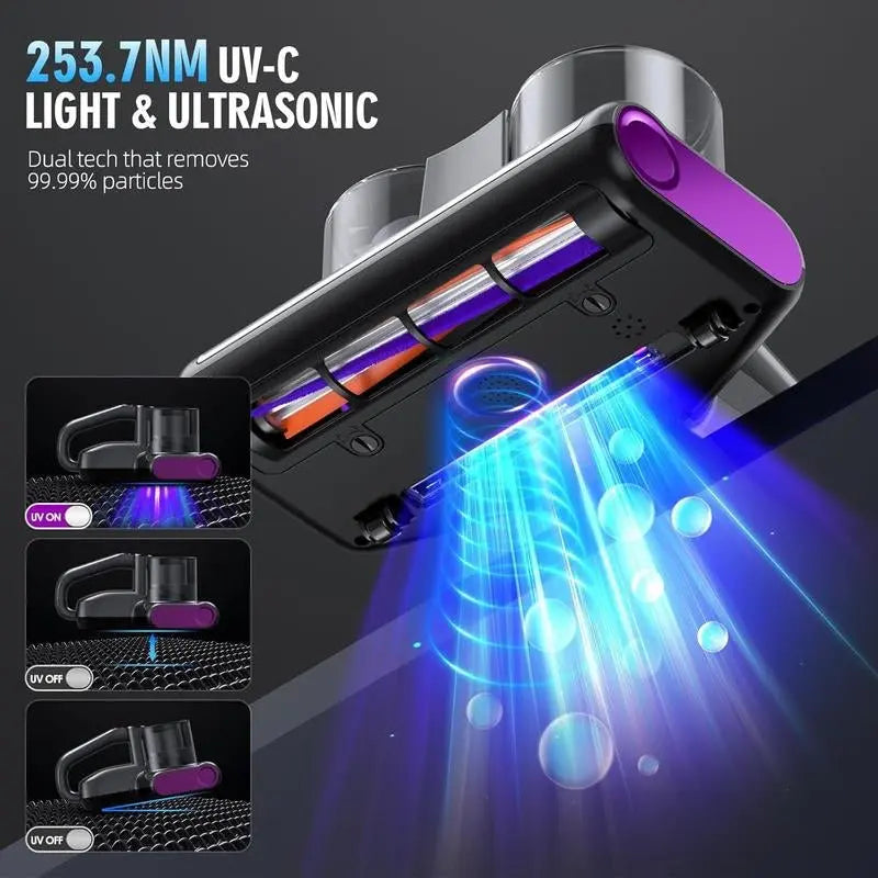 JPHYLL Mattress Mite Remover Vacuum Cleaner - 6 in 1 Lightweight Handh【Enhanced Cleaning Performance】Boasting up to 16Kpa suction, 500W stable power, unobstructed widened suction port, this professional bed vacuum cleaner saving your tNovaCartNovacartMattress Mite Remover