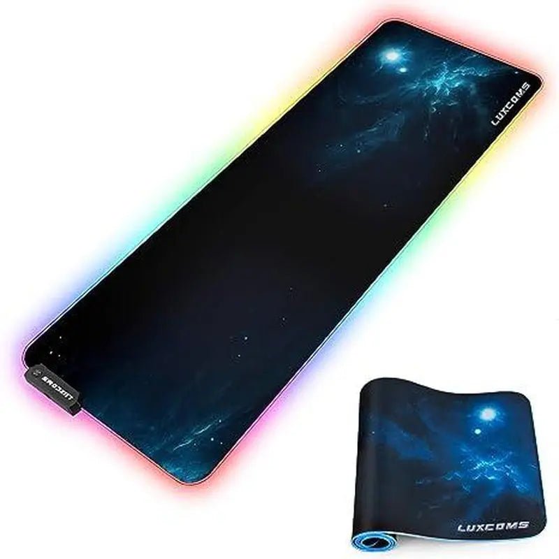 LUXCOMS RGB Soft Gaming Mouse Pad Large, Oversized Glowing Led ExtendeTurn your Desktop into a Battlestation
The geometric lines, transparent edges, and flat black surface create a professional and modern aesthetic that will transform NovaCartNovacartRGB Soft Gaming Mouse