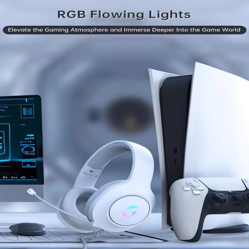 Microphone Active Noise Reduction Gaming Headset, Head-Mounted Wired H🎧【7.1 𝙋𝙧𝙤𝙛𝙚𝙨𝙨𝙞𝙤𝙣𝙖𝙡 𝙎𝙪𝙧𝙧𝙤𝙪𝙣𝙙 𝙎𝙤𝙪𝙣𝙙 𝙎𝙥𝙚𝙖𝙠𝙚𝙧𝙨】Gaming headset with mic wired feature a 50mm dynamic driver and a PET material large diaNovaCartNovacartActive Noise Reduction Gaming Headset