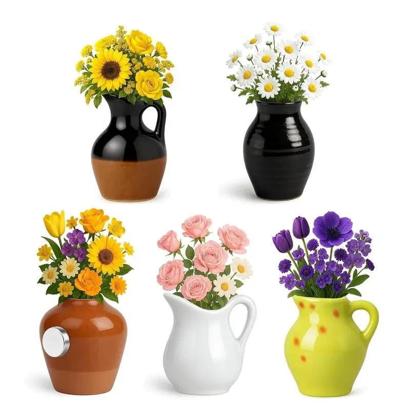 Mini Vase Fridge Magnets, 3D Flower Freezer Magnet, Creative DecorativCreative Decoration - This mini vase magnet can be used as a refrigerator magnet or a small plant stand on the wall or refrigerator, adding fun to the kitchen and liNovaCartNovacartMini Vase Fridge Magnets