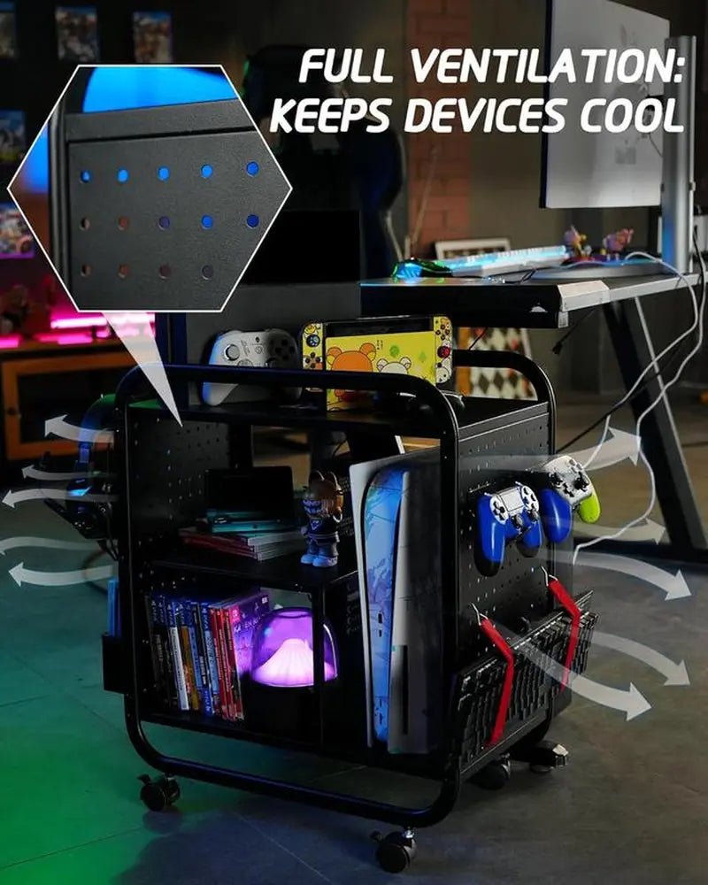Mythinglogic Gaming Station Organizer, Metal Game Controller Holder, VAbout this item

Heavy-Duty Metal Construction：Built with high-quality metal for superior strength and stability, this gaming storage rack can support heavy gaming gNovaCartNovacartGaming Station Organizer