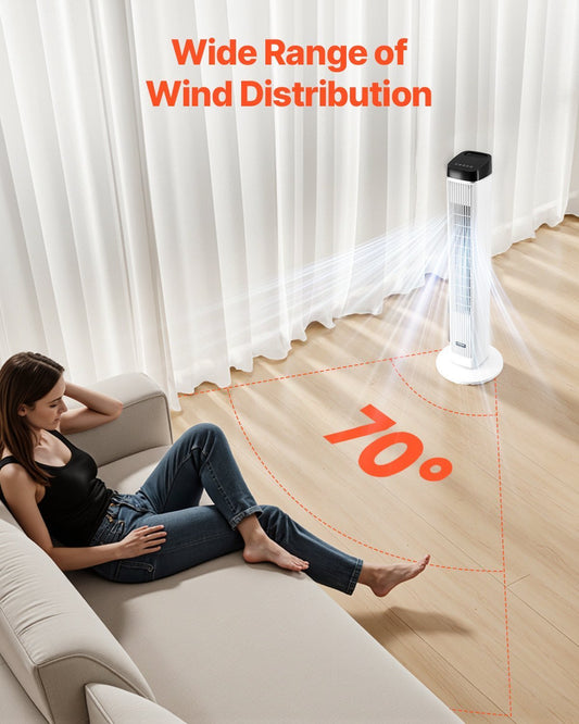 Oscillating Tower Fan 9H Timer High Velocity With Remote Control - Novacart