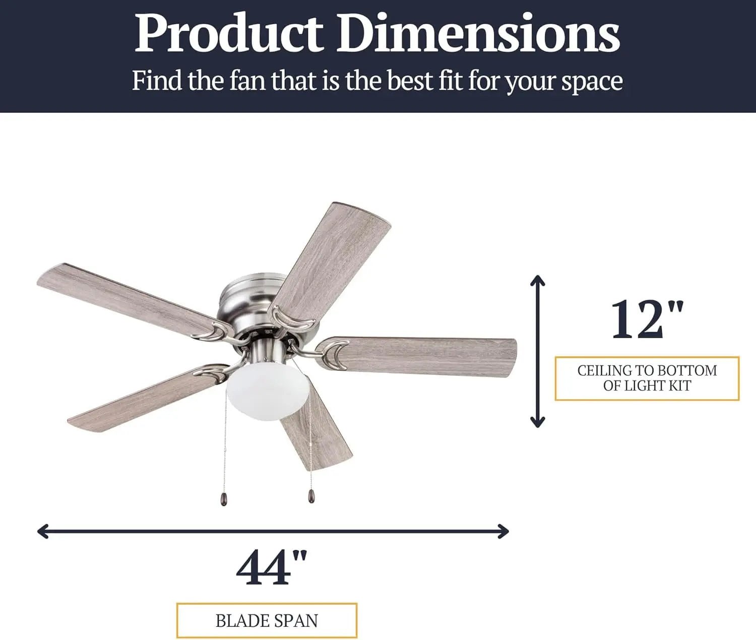 Prominence Home Alvina Traditional 44 Inch Ceiling Fan with Light, LEDIndoor Ceiling Fan Cools Smaller Rooms: This 44 inch indoor fan is ideal for indoor spaces up to 100 sq. ft., such as guest bedrooms, offices, kitchens, and dens; InProminence HomeNovacartProminence Home Alvina