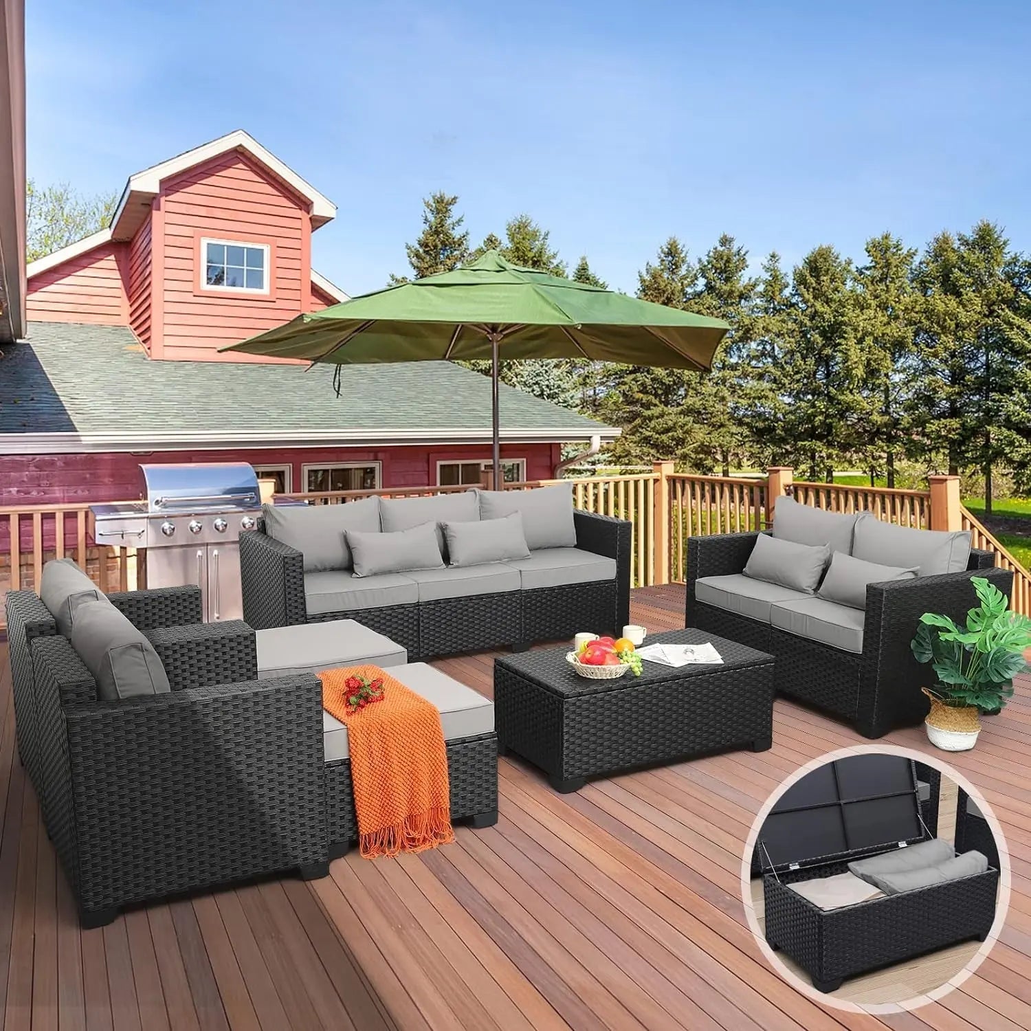 Rattaner Patio Furniture Sets 7 Pieces Outdoor Furniture Sectional PatQuality and Durable: founded atop an anti-rust steel frame, wrapped in dense HDPE wicker with woven details closely in a black finish with stereo arcuate stripe for RattanerNovacartRattaner Patio Furniture Sets