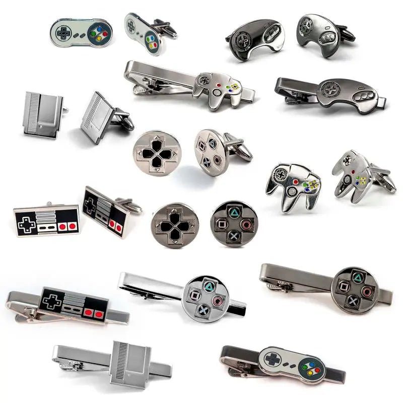 Retro Game Controller Cufflinks, Classic NES Gaming Tie Clip, Men'S JeIntroducing our Retro Gaming Controller Cufflinks and Tie Clip Sets, a nostalgic accessory for gamers and retro enthusiasts alike! Whether you're gearing up for a foNovaCartNovacartRetro Game Controller